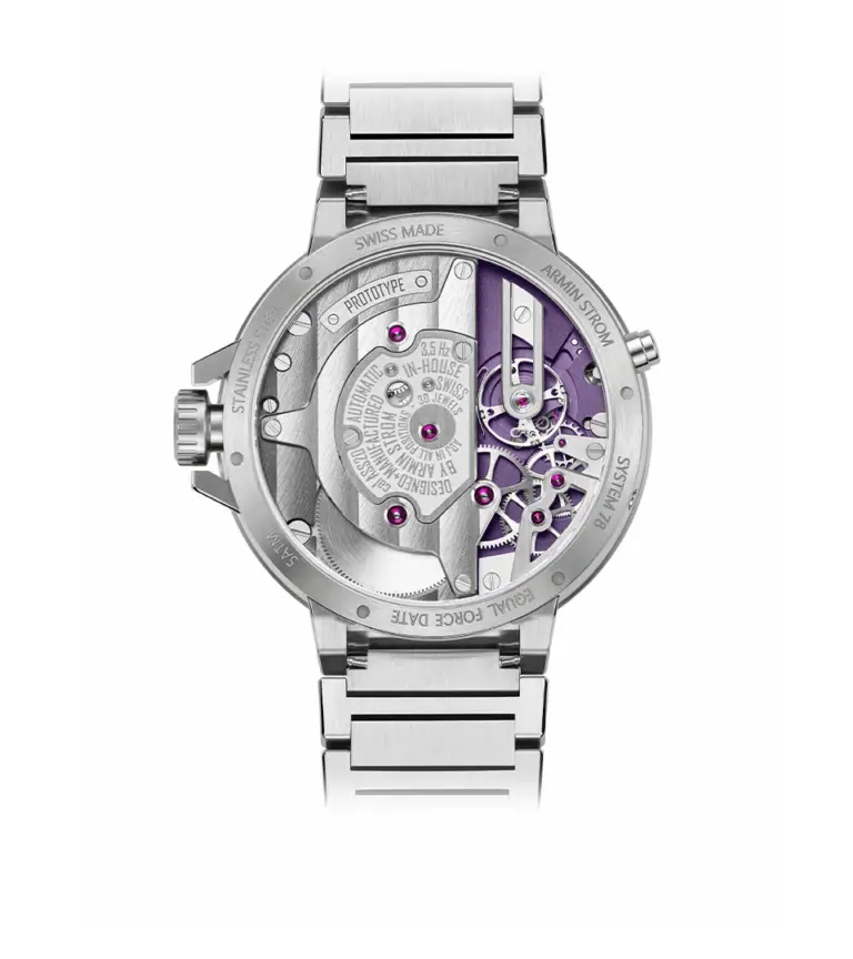 Calibre ASS20 viewed through the Orbit Midnight Purple caseback